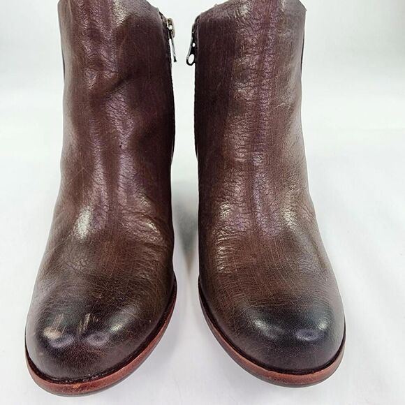 Kork-Ease Natalya High Heel Bootie US 6.5 M Brown Leather Zip Boots - Picture 7 of 10